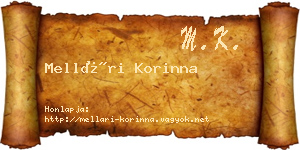 Mellári Korinna névjegykártya